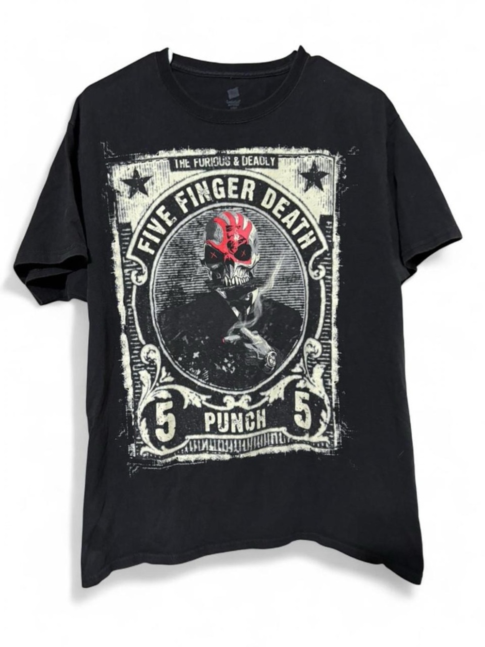 2012 Five Finger Death PunchBlack Graphic Tee - Band Logo Shirt